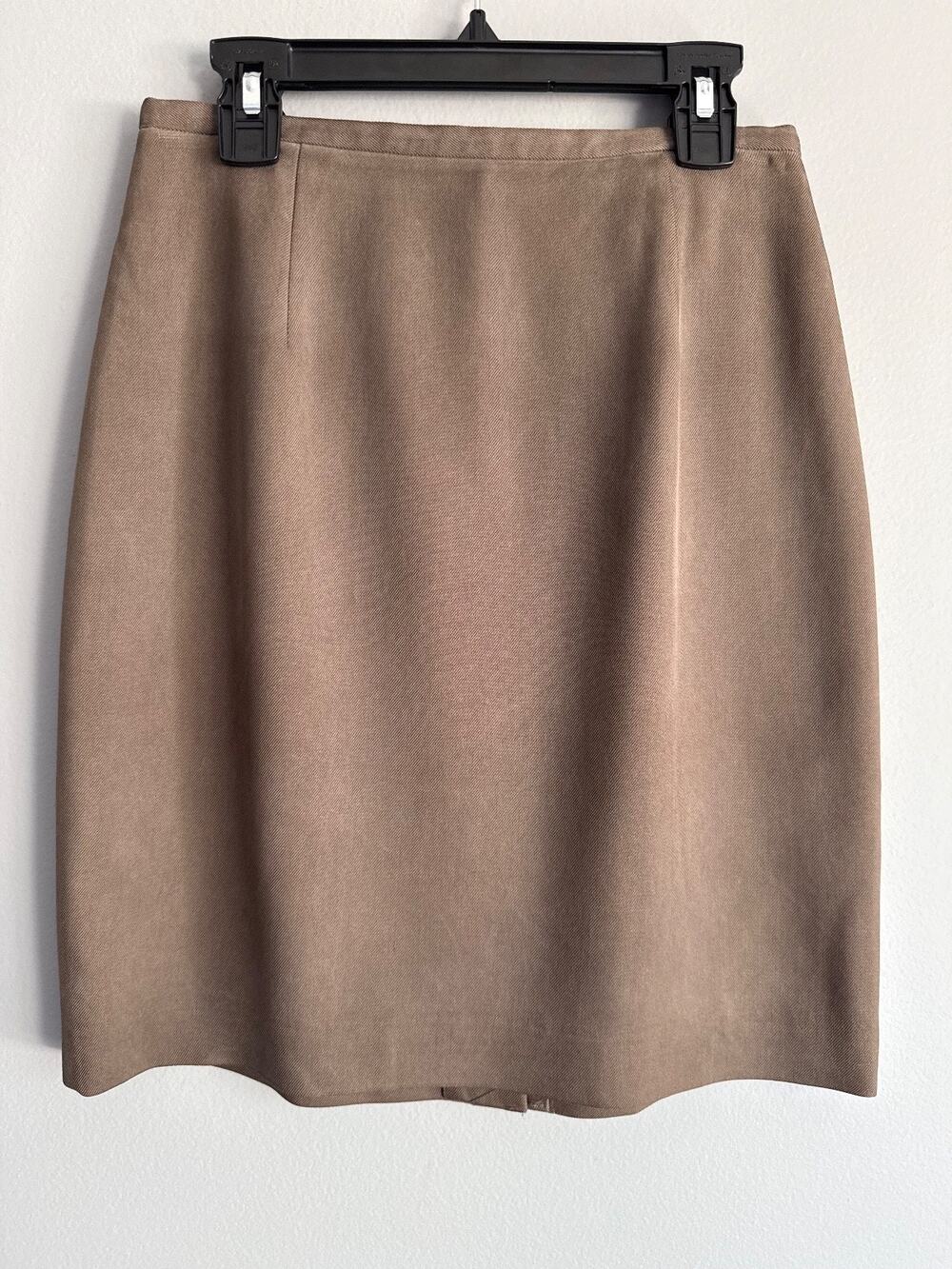 Banana Republic Women's 0 Taupe Silk Pencil Skirt Office Siren Quiet Luxury